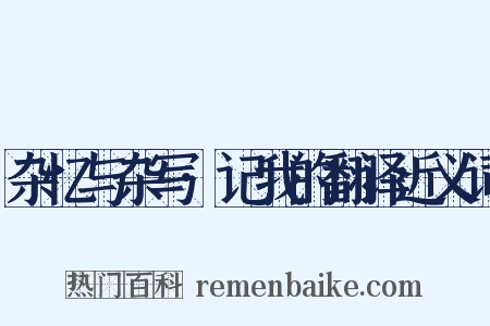 杂忆与杂写·记我的翻译近义词是什么意思的图片